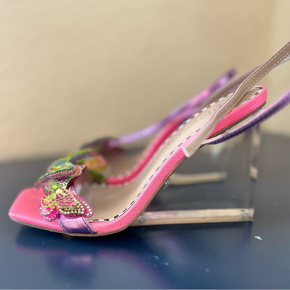 Betsey Johnson Clear Butterfly Wedges - Size 5.5 - Picture 2 of 10